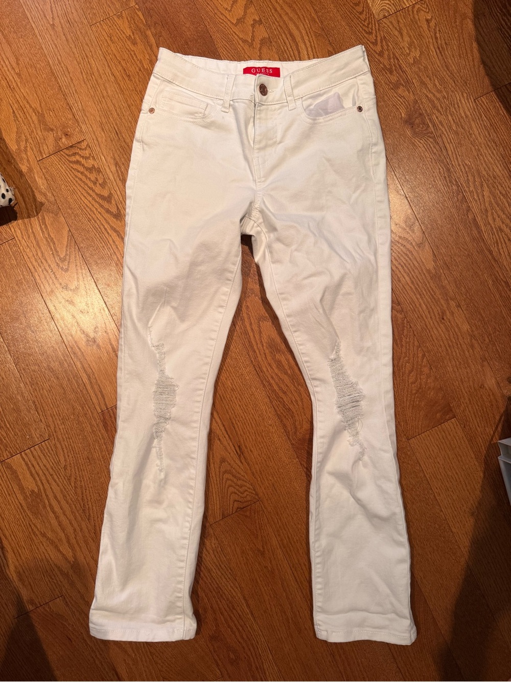 GUESS White Distressed Jeans